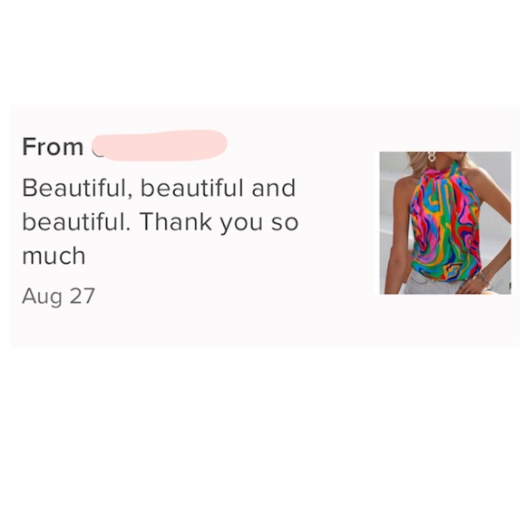 Bright Multicolor Abstract Print Halter Top - Picture 6 of 6